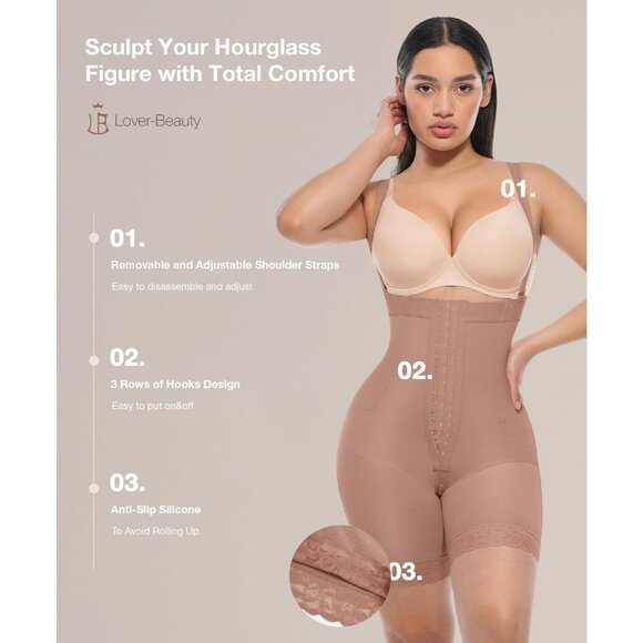 Women's Fajas Shapewear Strapless Sienna Tummy Control Body Shaper Butt Lifting - Picture 2 of 6